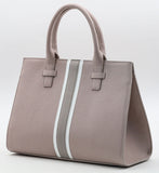 Beverly Bag - Blush with Grey & White Stripe