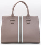 Beverly Bag - Blush with Grey & White Stripe